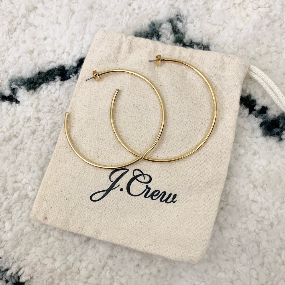 J. Crew Gold Hoop Earrings 2.5”